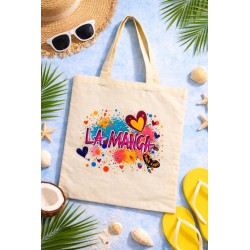 BOLSA TELA DOS ASAS ESTANPADO RDO  LA MANGA