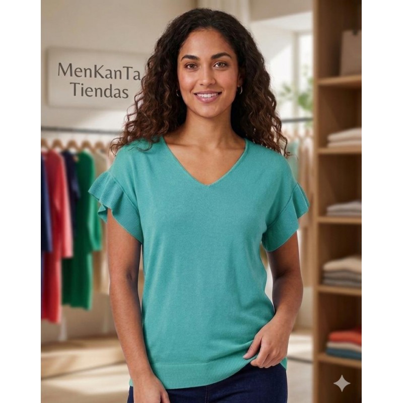 JERSEIS LISO CUELLO PICO MANGA VOLANTE