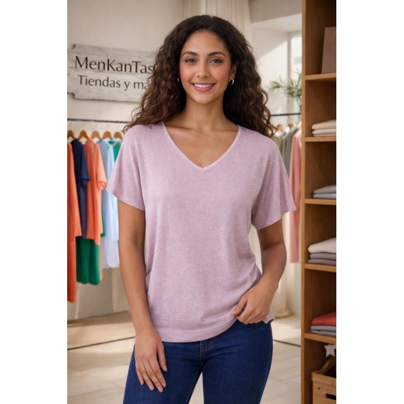 JERSEIS LISO BRILLO CUELLO PICO MANGA CORTA
