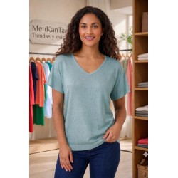JERSEIS LISO BRILLO CUELLO PICO MANGA CORTA