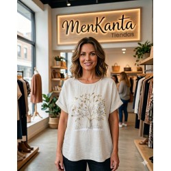 BLUSA BOHEMIA ARBOL DE LA VIDA MANGA CORTA 