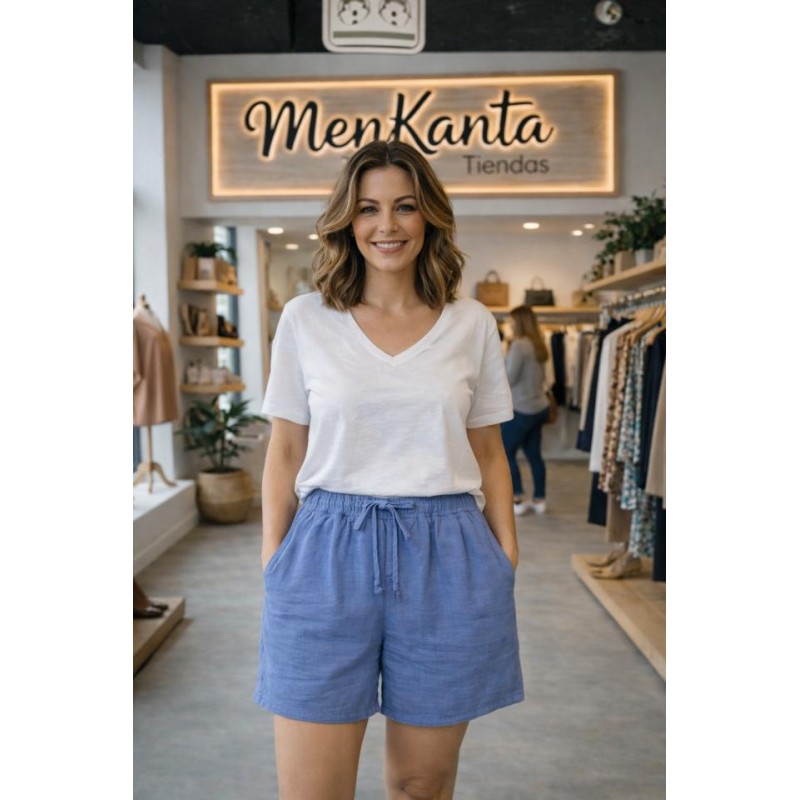 PANTALON SHORT COLOR LISO 