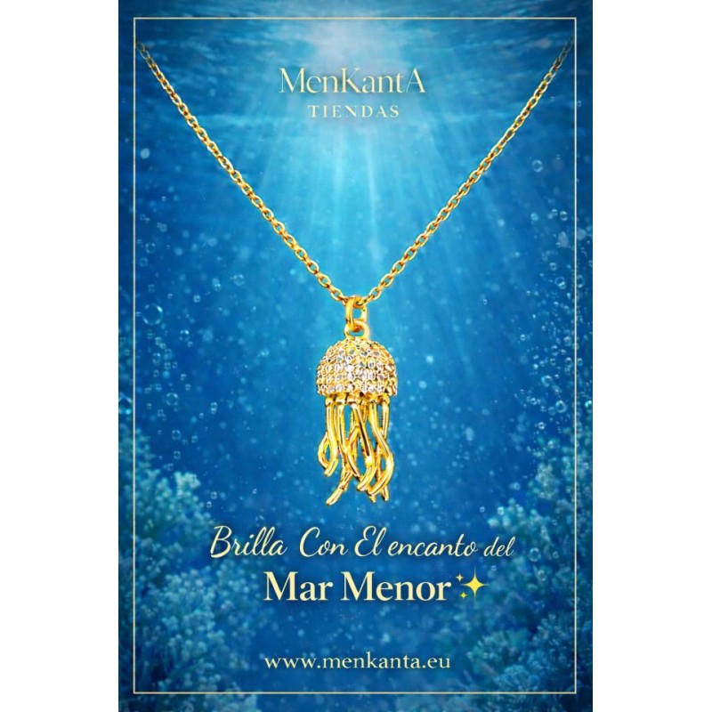 COLGANTE MEDUSA CON CRISTAL DORADO 