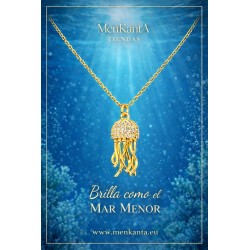 COLGANTE MEDUSA CON CRISTAL DORADO 