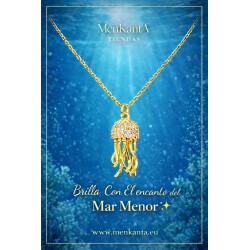 COLGANTE MEDUSA CON CRISTAL DORADO 