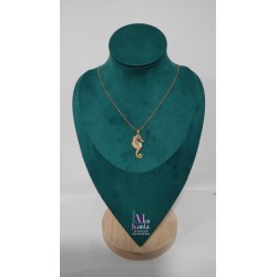 COLGANTE CABALLITO DE MAR DORADO PIEDRA COLOR ACER