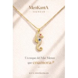 COLGANTE CABALLITODE MAR DORADO PIEDRA BLANCA