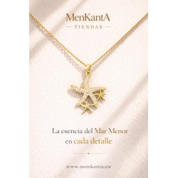 COLGANTE ESTERLLA DE MAR CON ESTRELLITAS DORADO