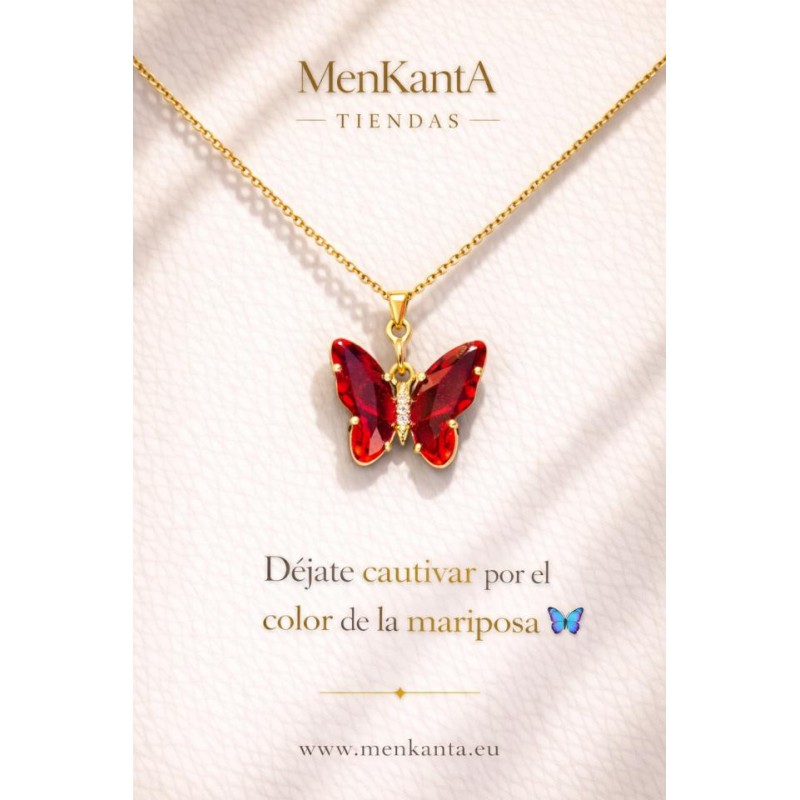 COLGANTE MARIPOSA CRISTAL ROJO