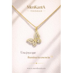 COLGANTE MARIPOSA COLGADA ALA DORADA ACERO