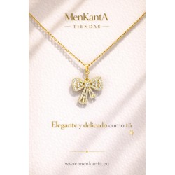 COLGANTE LAZO CON CRISTAL DORADA ACERO