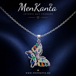COLGANTE MARIPOSA ACERO CON COLOR