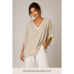 BLUSA LISA CUELLO RASO PICO