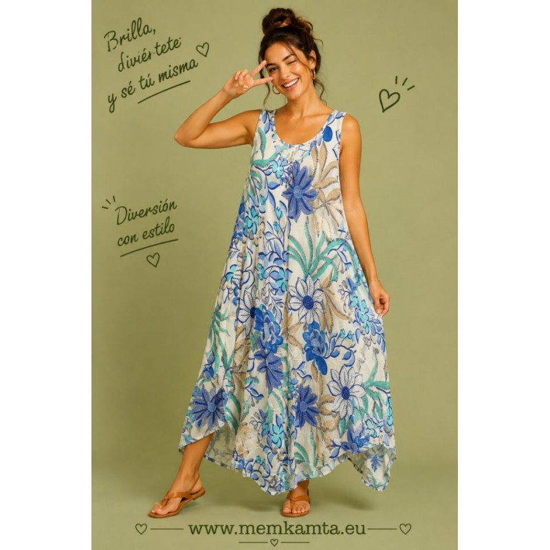 VESTIDO LARGO TIRANTE ESTAMPADO 