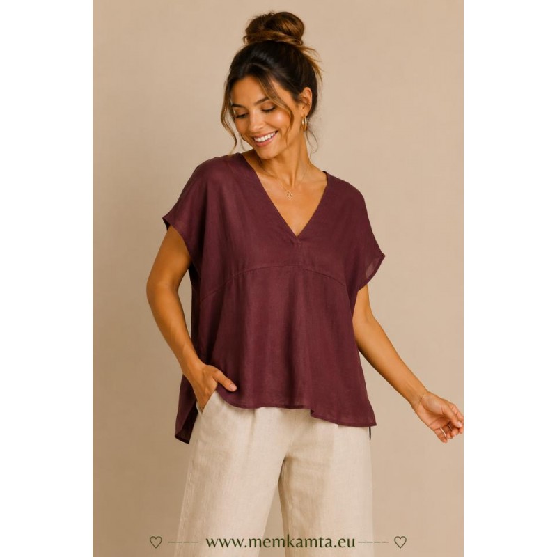 BLUSA BELINDA LISA CUELLO PICO SIN MANGA