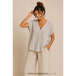 BLUSA BELINDA LISA CUELLO PICO SIN MANGA