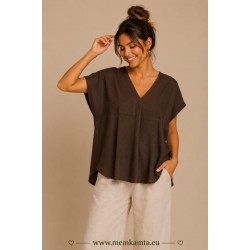 BLUSA BELINDA LISA CUELLO PICO SIN MANGA