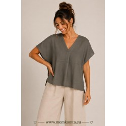 BLUSA BELINDA LISA CUELLO PICO SIN MANGA