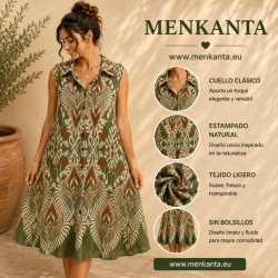 VESTIDO CAMISERO BLANCANIEVES SIN MANGA CON CUELLO