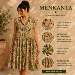 VESTIDO CAMISERO JAZMIN VOLANTE Y CUELLO