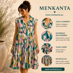 VESTIDO CAMISERO SOFI VOLANTE Y CUELLO 