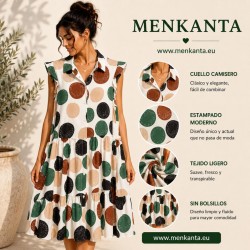 VESTIDO CAMISERO CIRCULO VOLANTE Y CUELLO 