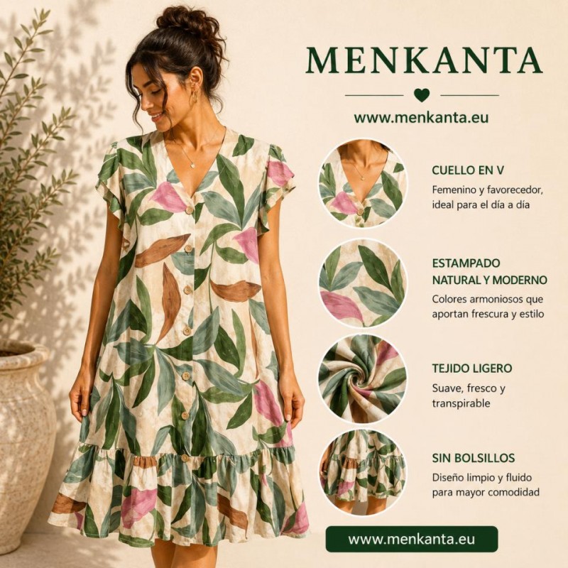 VESTIDO CAMISERO PRIMAVERA SIN MANGA  
