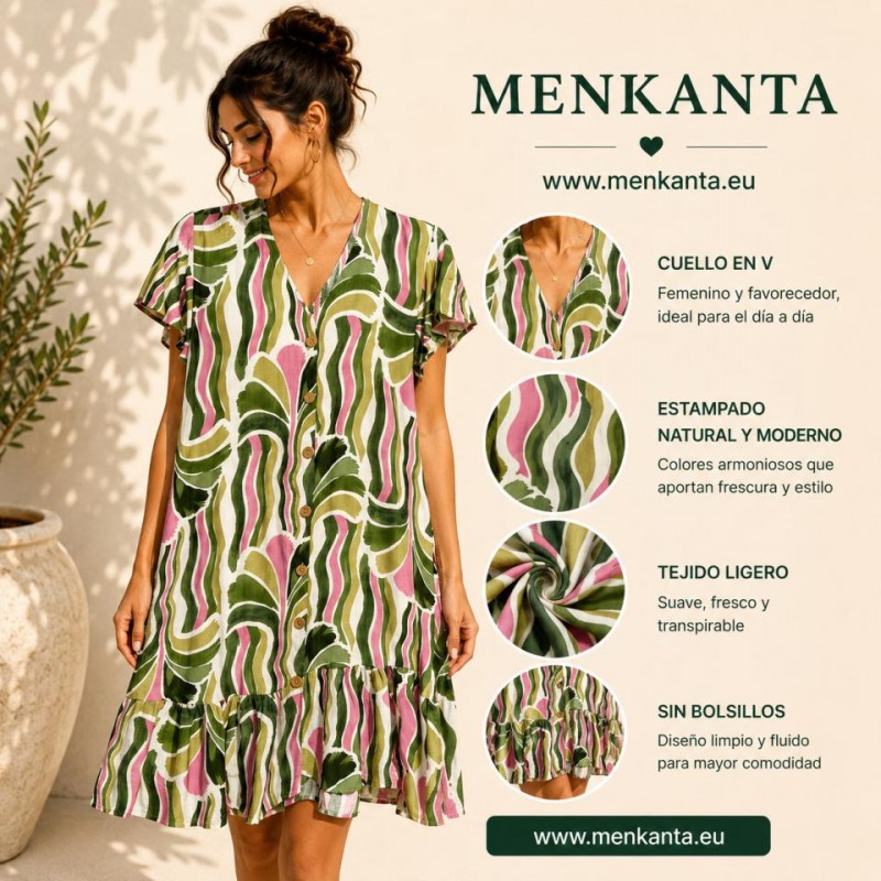 VESTIDO CAMISERO NATURALEZA SIN MANGA  