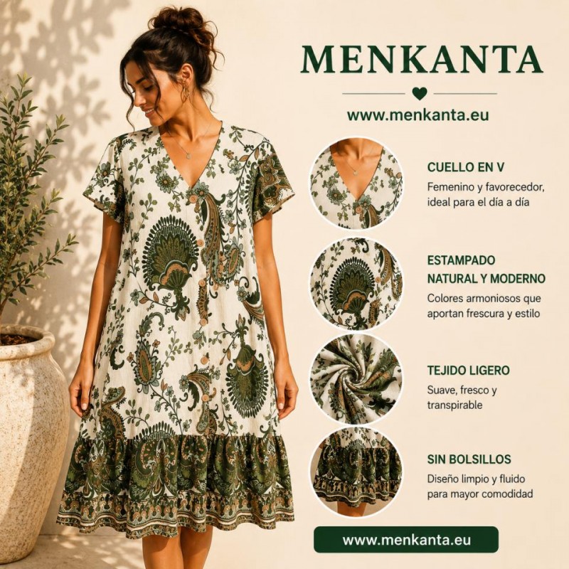VESTIDO CAMISERO PAYPAY MANGA CUELLO PICO