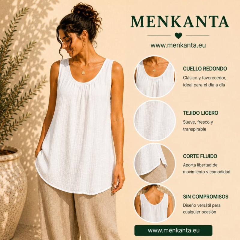 BLUSA SIN MANGA BLANCA 