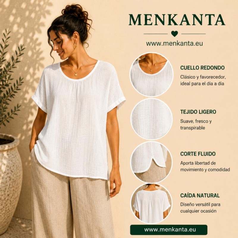 BLUSA MANGA CORTA BLANCA 