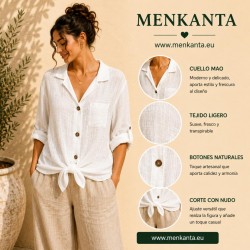 CAMISA MANGA CORTA Y LAZO BLANCA 