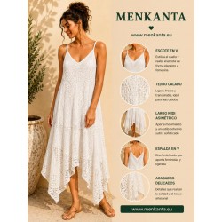 VESTIDO PICOS LARGO TIRANTE FINO