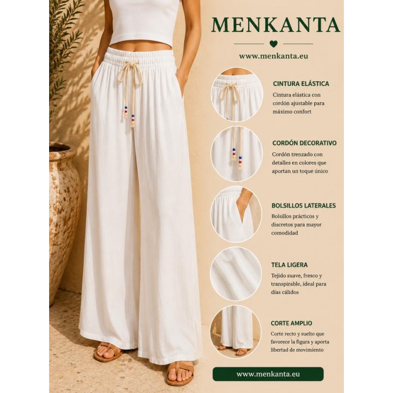PANTALON LISO ANCHO CORDON 