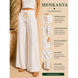 PANTALON LISO ANCHO CORDON 