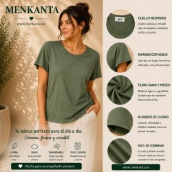 CAMISETA BASICA CUELLO REDONDO MANGA CORTA