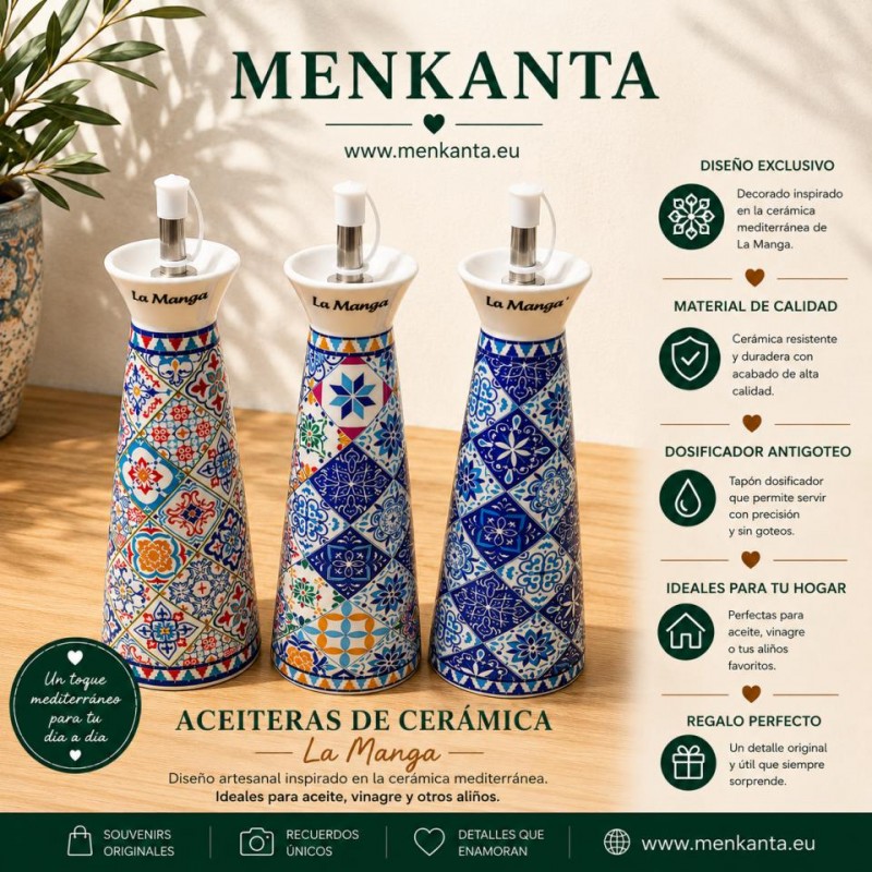 ACEITERA CERAMICA GECKOS / ARABESCA Rdo  La Manga