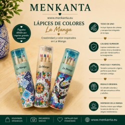TUBO CON LAPICES DE COLOR MINI Y SACAPUNTAS 